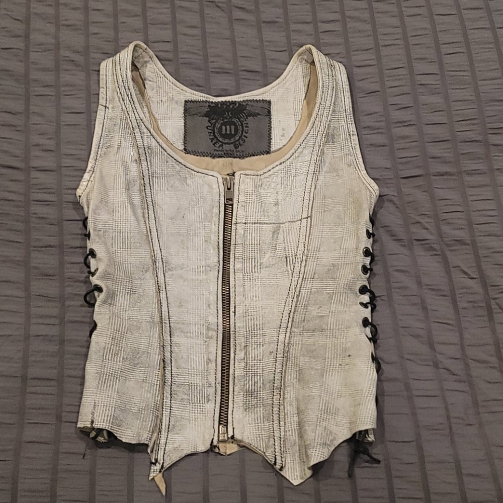 Junker Designs Zip Leather Corset Top